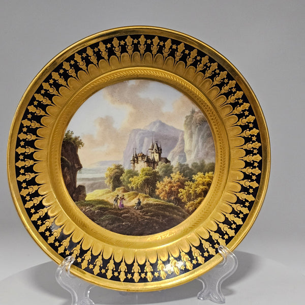 A Rare Brussels Frederick Faber Stunning Porcelain Painted Cabinet Plate C1820/30