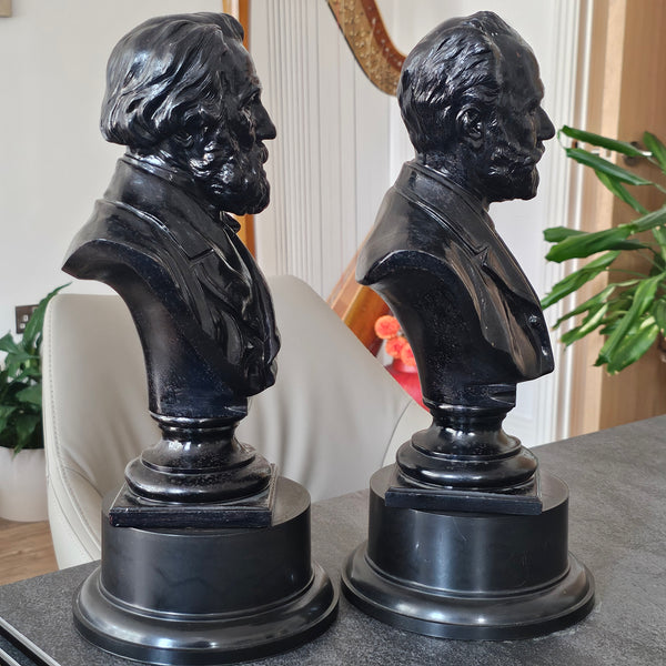 Two Fabulous Russian Kasli Cast Iron Sculptures Mid 20thc Tchaikovsky & Terganov