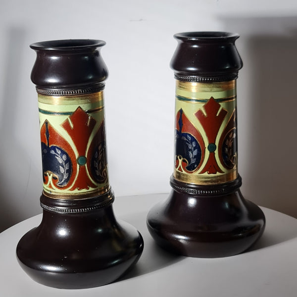 Stylish Pair Of Bretby Arts & Crafts Vases C1900